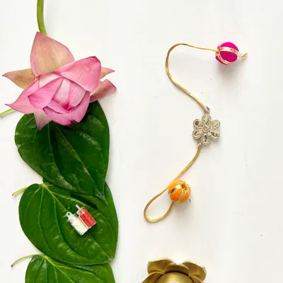 "Rimjhim" Gota Patti Rakhi and Lumba Set