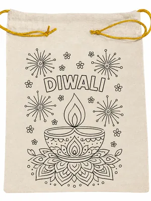 DIY Colouring Diwali Potli Bag