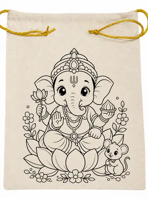 DIY Colouring Lord Ganesha Potli Bag