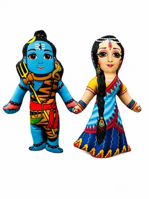 Lord Shiva and Goddess Parvati Plush Dolls