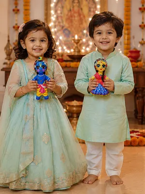 Lord Krishna and Goddess Radha Plush Dolls