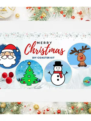 DIY Christmas Wooden Coasters Kit