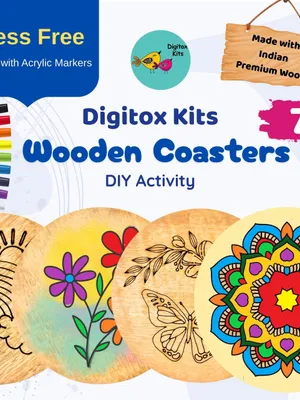 Wooden Coasters with Acrylic Markers