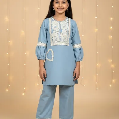 Denim kurta and salwar