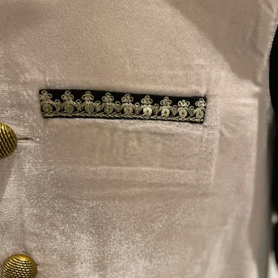 Silk Kurta Pyjama with Blue Velvet Jacket