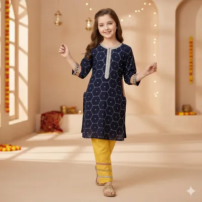 Silk kurta with embroidery and cotton silk salwar
