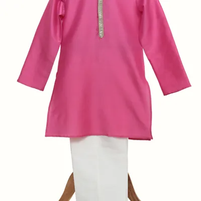 Silk Kurta with Glazed Cotton Pyjama