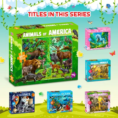 100 Pcs Animals of America Puzzle Box