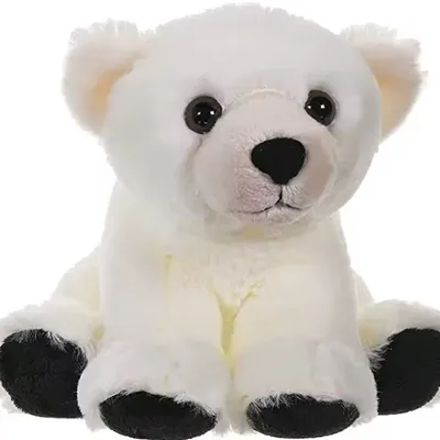CuddleNest Plush Polar Bear Soft Toy | 30cm White Stuffed Animal with Black Paws | Ultra-Soft Cuddly Teddy Bear Toy for Kids & Gifting