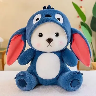 CuddleNest 30 cm Plush Teddy Bear in Blue Animal Costume with Big Ears – Soft and Huggable Stuffed Toy for Kids, Perfect for Gifting & Decor