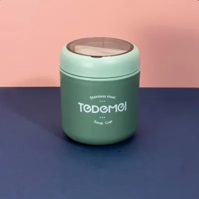 CuddleNest Stainless Steel Thermal Soup Cup Lunch Box – 530 ml | Insulated, Leakproof Food Jar with Spoon for Kids & Adults | Travel, Office, School Use | Spill-Proof & BPA-Free