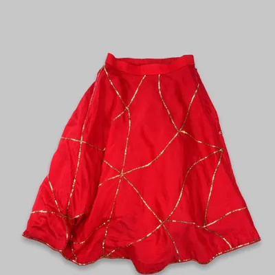 RED SEQUIN EMBROIDERED TOP LEHENGA