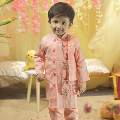 PEACH FLAP KURTA SET