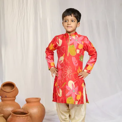 PATHANI PRINTED KURTA WITH PATIALA SET