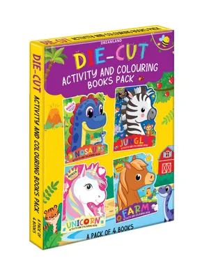 Die-cut Activity and Colouring Books Pack- A Pack of 4 Books