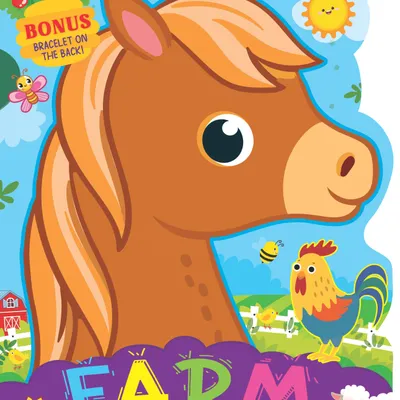 Farm Activity and Colouring Book- Die Cut Animal Shaped Book
