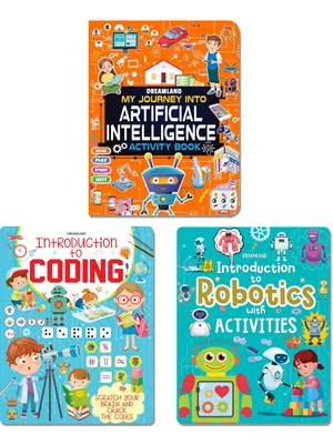 Digital Discovery Books Pack-A Set of 3 Books - Artificial Intelligence, Robotics and Coding | With Fun Facts and Activities for Kids Age