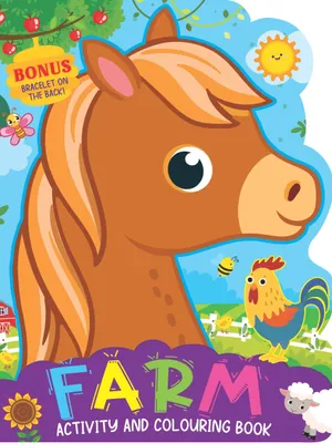 Farm Activity and Colouring Book- Die Cut Animal Shaped Book