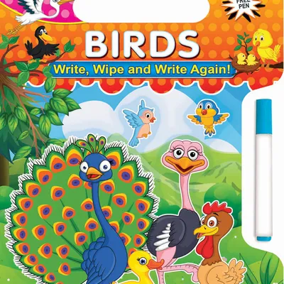 Write and Wipe Book - Birds