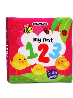 Baby My First Cloth Book 123 with Squeaker and Crinkle Paper, Non-Toxic Early Educational Toy for Toddler, Infants
