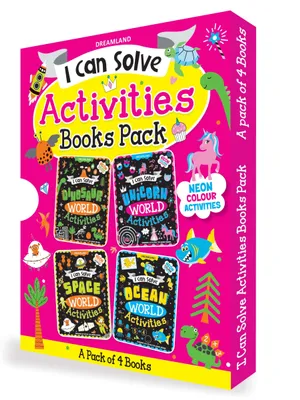I Can Solve Activities Pack- A Set of 4 Books - I Can Solve Activity Book for Kids Age 4- 8 Years | With Colouring Pages, Mazes, Dot-to-Dots