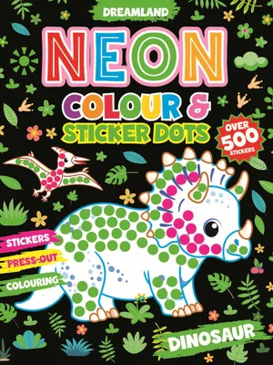 Dinosaur Neon Colour and Sticker Dots Book Over 500 Stickers