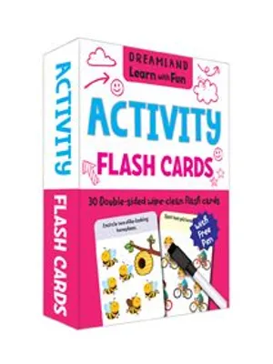 Flash Cards Activity - 30 Double Sided Wipe Clean Flash Cards for Kids (With Free Pen)