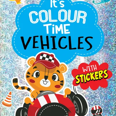 Vehicles- It's Colour time with Stickers