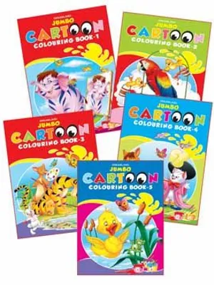 Jumbo Cartoon Colouring Set (5 Titles)