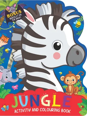 Jungle Activity and Colouring Book- Die Cut Animal Shaped Book