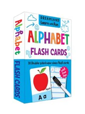 Flash Cards Alphabet - 30 Double Sided Wipe Clean Flash Cards for Kids (With Free Pen)