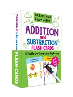 Flash Cards Addition and Subtraction - 30 Double Sided Wipe Clean Flash Cards for Kids (With Free Pen)