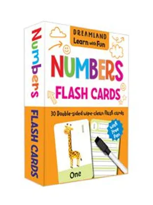 Flash Cards Numbers - 30 Double Sided Wipe Clean Flash Cards for Kids (With Free Pen)