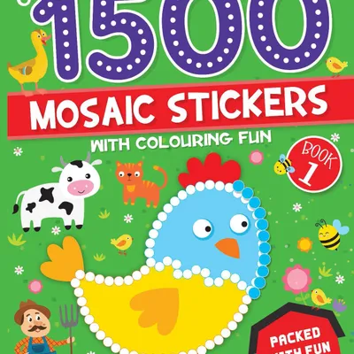 1500 Mosaic Stickers Book 1 with Colouring Fun  - Sticker Book for Kids Age 4 - 8 years