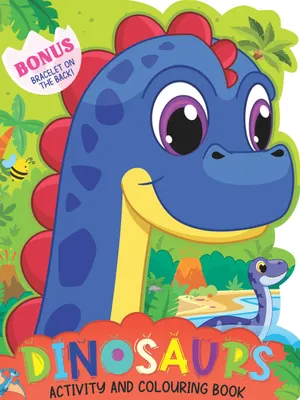 Dinosaur Activity and Colouring Book - Die Cut Animal Shaped Book