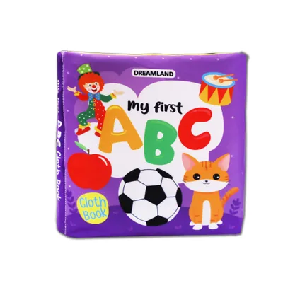 Baby My First Cloth Book ABC with Squeaker and Crinkle Paper, Non-Toxic Early Educational Toy for Toddler, Infants