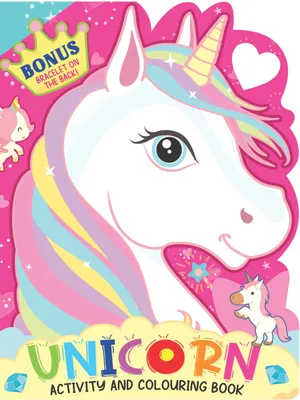 Unicorn Activity and Colouring Book- Die Cut Animal Shaped Book
