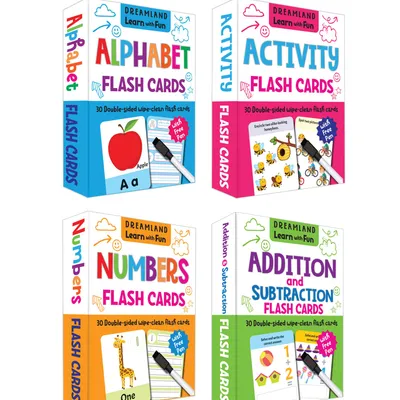 Flash Cards Pack- Alphabet, Numbers, Addition and Subtraction, Activity, 120 Flash Cards with Free Pen