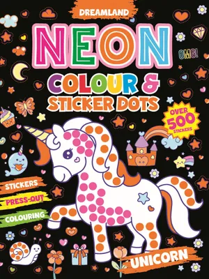 Unicorn Neon Colour and Sticker Dots Book Over 500 Stickers