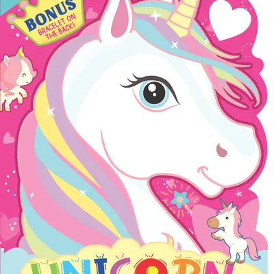 Unicorn Activity and Colouring Book- Die Cut Animal Shaped Book