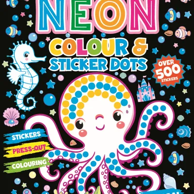 Under Ocean Neon Colour and Sticker Dots Book  Over 500 Stickers