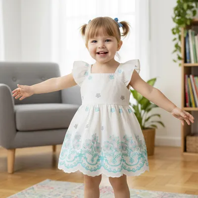 Ocean Bloom Cotton Frock
