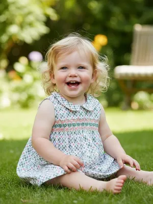 Floral Printed Cotton Baby Dress with Bloomers