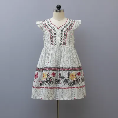 Pure Cotton Baby Girl Embroidered Frock | Soft & Stylish Kids Dress