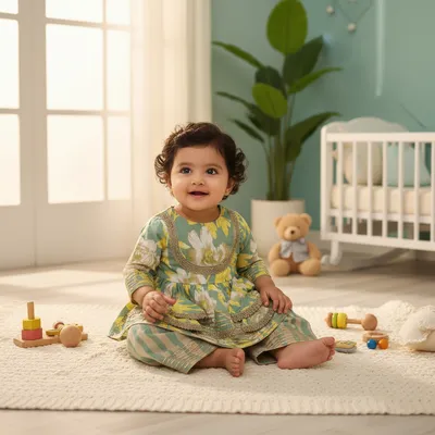 Floral Printed Kurti & Sharara Set | Pure Cotton Ethnic Dress
