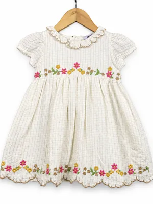 Frockwala Baby Girls Embroidered Cotton Frock – Festive Style