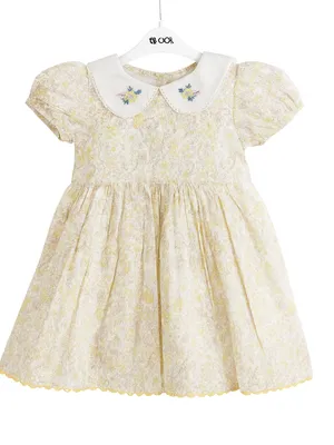 Frockwala Girls Yellow Floral Cotton Frock