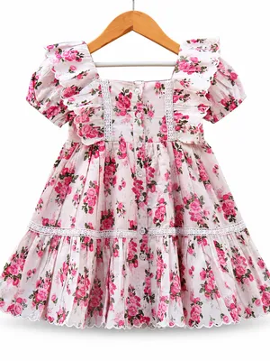 Floral Cotton Dress (Vintage Frill Style)