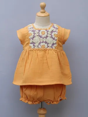 Pure Cotton Baby Girl Top & Bloomer Set