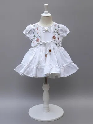 Embroidered below knee Frock with Jacket